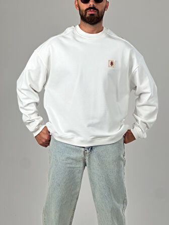 Ekru Tasarım Etnik Erkek Sweatshirt COC1029