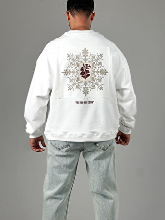 Ekru Tasarım Etnik Erkek Sweatshirt COC1029
