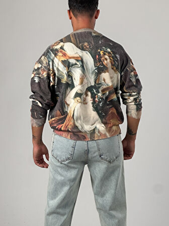 Desenli Old Erkek Sweat COC1027