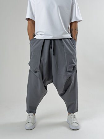 Erkek Gri Avangart Şalvar COC2589