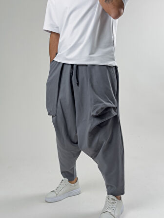 Erkek Gri Avangart Şalvar COC2589