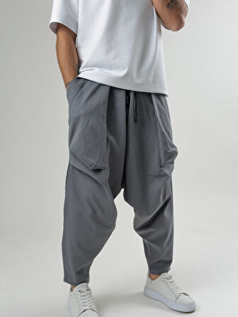 Erkek Gri Avangart Şalvar COC2589