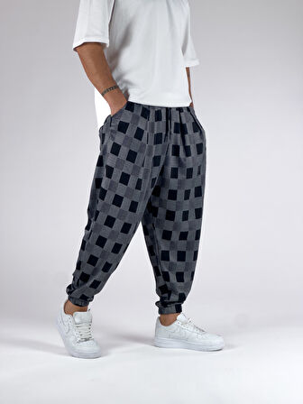 Dama Desenli Pileli Yarım Şalvar COC1022