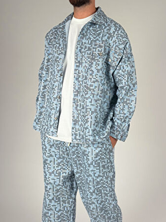 Kare Desenli Gabardin Erkek Takım COC2594