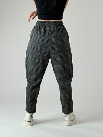 Ön Cep Detaylı Ekose Kadın Pantolon COC1010