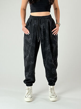 Dragon Desenli Kadın Jogger Pantolon COC1008