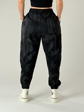 Dragon Desenli Kadın Jogger Pantolon COC1008