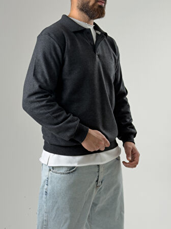 Erkek Polo Yaka Antrasit Triko COC2602