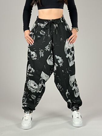 Kurukafa Desenli Kadın Spor Şalvar COC1004