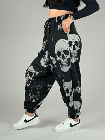 Kurukafa Desenli Kadın Spor Şalvar COC1004