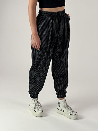 Kare Detaylı Pileli Kadın Jogger Pantolon COC1003