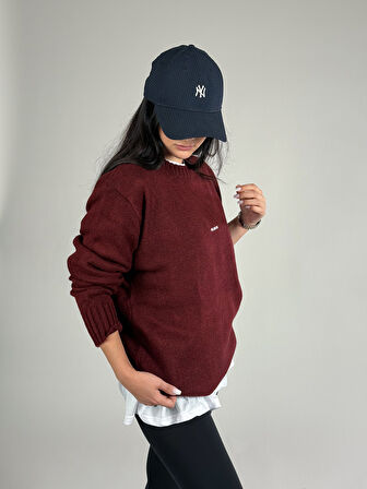 Basic Bordo Kadın Sweatshirt COC1195