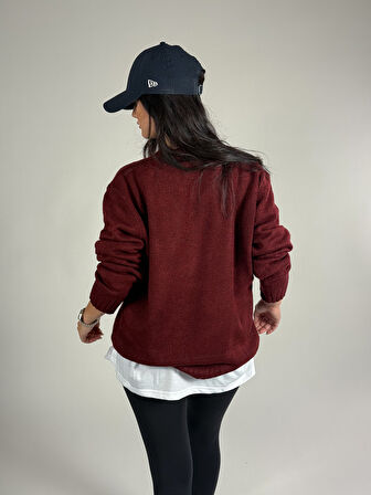 Basic Bordo Kadın Sweatshirt COC1195