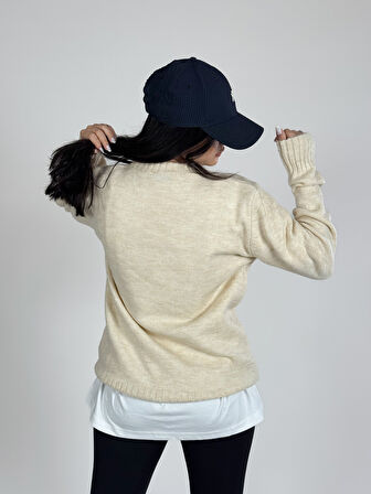 Basic Bej Kadın Sweatshirt COC1194