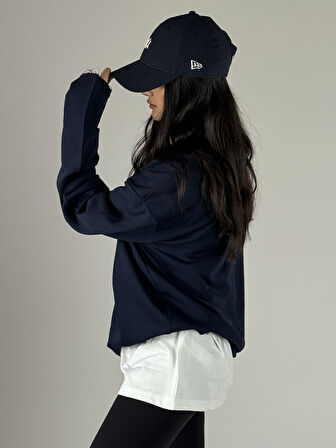Oversize Lacivert Kadın Sweat COC1189