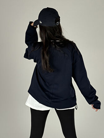 Oversize Lacivert Kadın Sweat COC1189