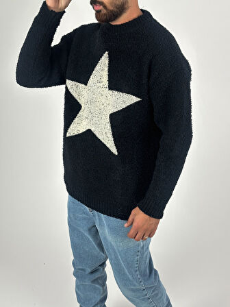Yıldız Desenli Erkek Peluş Sweat COC1176