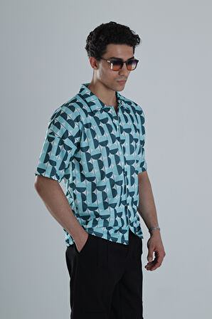 Erkek Küre Desenli Hawai Gömlek COC1159
