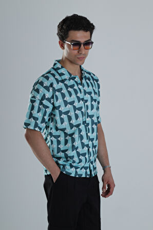 Erkek Küre Desenli Hawai Gömlek COC1159