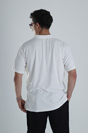 Erkek Beyaz T-Shirt Dokuma Kumaş COC1156