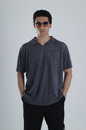 Erkek Antrasit T-Shirt Dokuma Kumaş COC1155