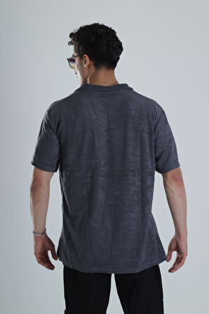 Erkek Antrasit T-Shirt Dokuma Kumaş COC1155
