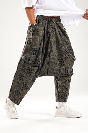 Poker Desenli Avangard Şalvar COC1135