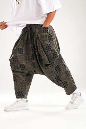 Poker Desenli Avangard Şalvar COC1135