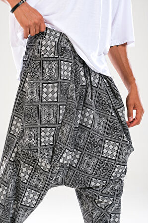 Dama Desenli Avangard Şalvar COC1118