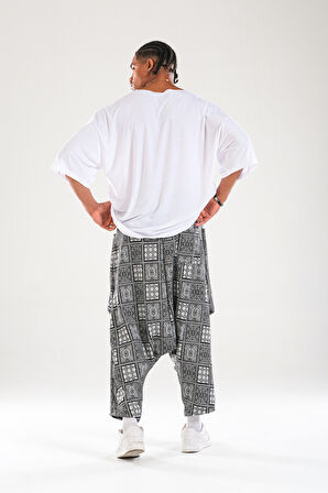 Dama Desenli Avangard Şalvar COC1118