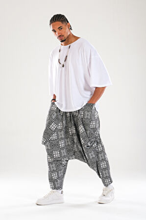 Dama Desenli Avangard Şalvar COC1118