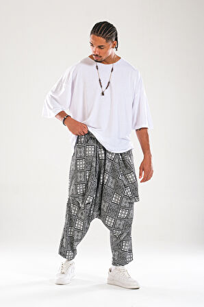 Dama Desenli Avangard Şalvar COC1118