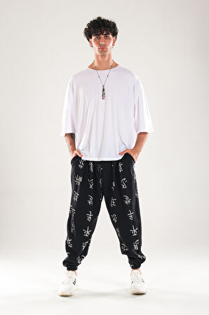 Chinese Desenli Pileli Yarım Şalvar COC1115