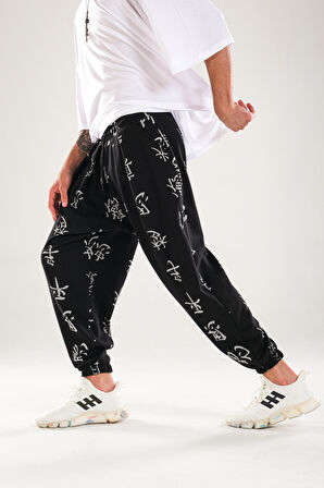 Chinese Desenli Pileli Yarım Şalvar COC1115