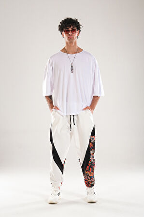 Etnik Desenli Gabardin Jogger Pantolon COC1293