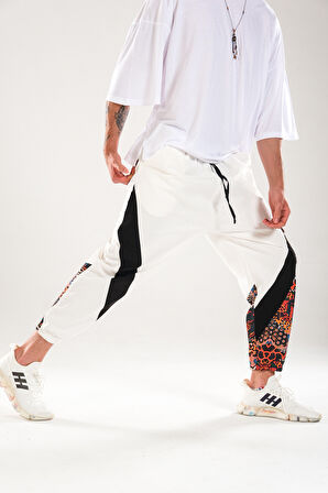 Etnik Desenli Gabardin Jogger Pantolon COC1293