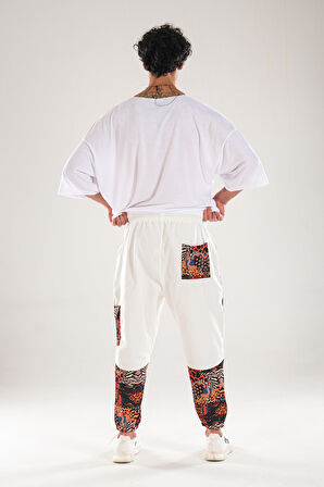 Etnik Desenli Gabardin Jogger Pantolon COC1293
