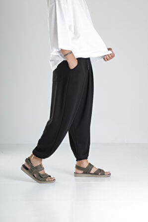 Siyah Pileli Yarım Şalvar COC1281