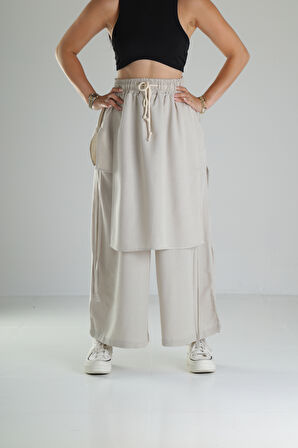 Bej Tokyo Bol Kalıp Pantolon COC1276