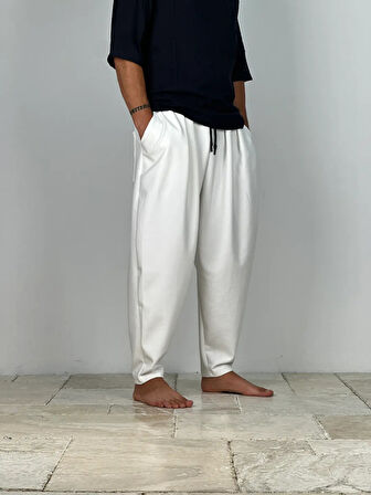 Ekru Pileli Yarım Şalvar COC1273