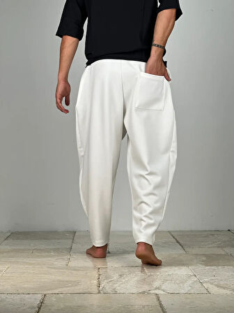 Ekru Pileli Yarım Şalvar COC1273