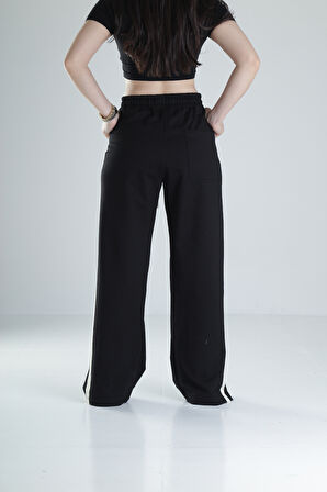 Yan Şerit Detaylı Siyah Oversize Eşofman COC1325