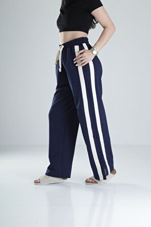 Yan Şerit Detaylı Lacivert Oversize Eşofman COC1324