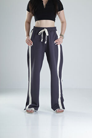 Yan Şerit Detaylı Füme Oversize Eşofman COC1323