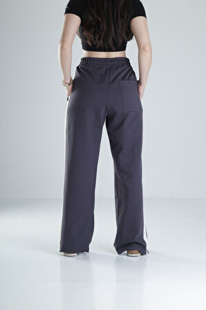 Yan Şerit Detaylı Füme Oversize Eşofman COC1323