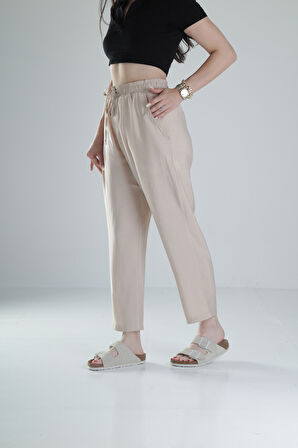 Tensel Kumaş Bej Pantolon COC1319