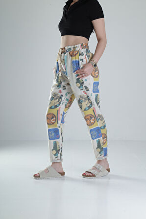 Etnik Desenli Baget Pantolon COC1314