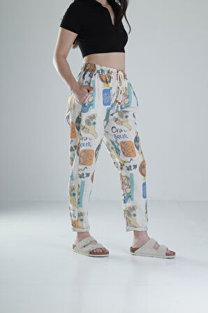 Etnik Desenli Baget Pantolon COC1314