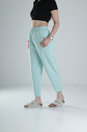 Kadın Su Yeşili Pantolon Double Face Likralı COC1313