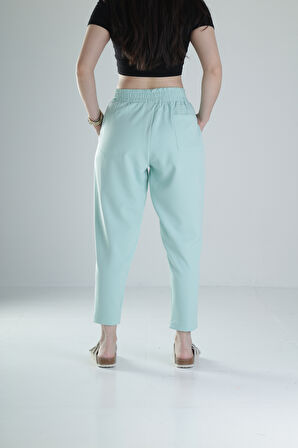 Kadın Su Yeşili Pantolon Double Face Likralı COC1313